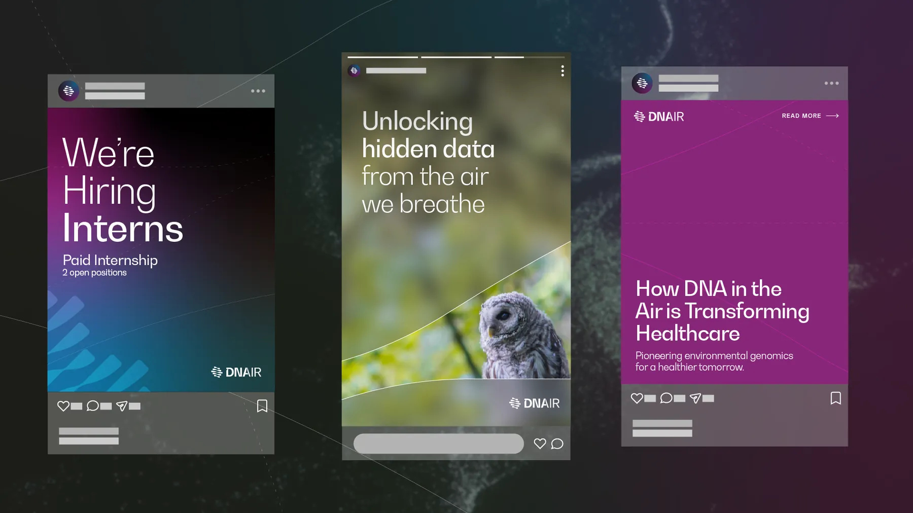 Social posts in the new identity