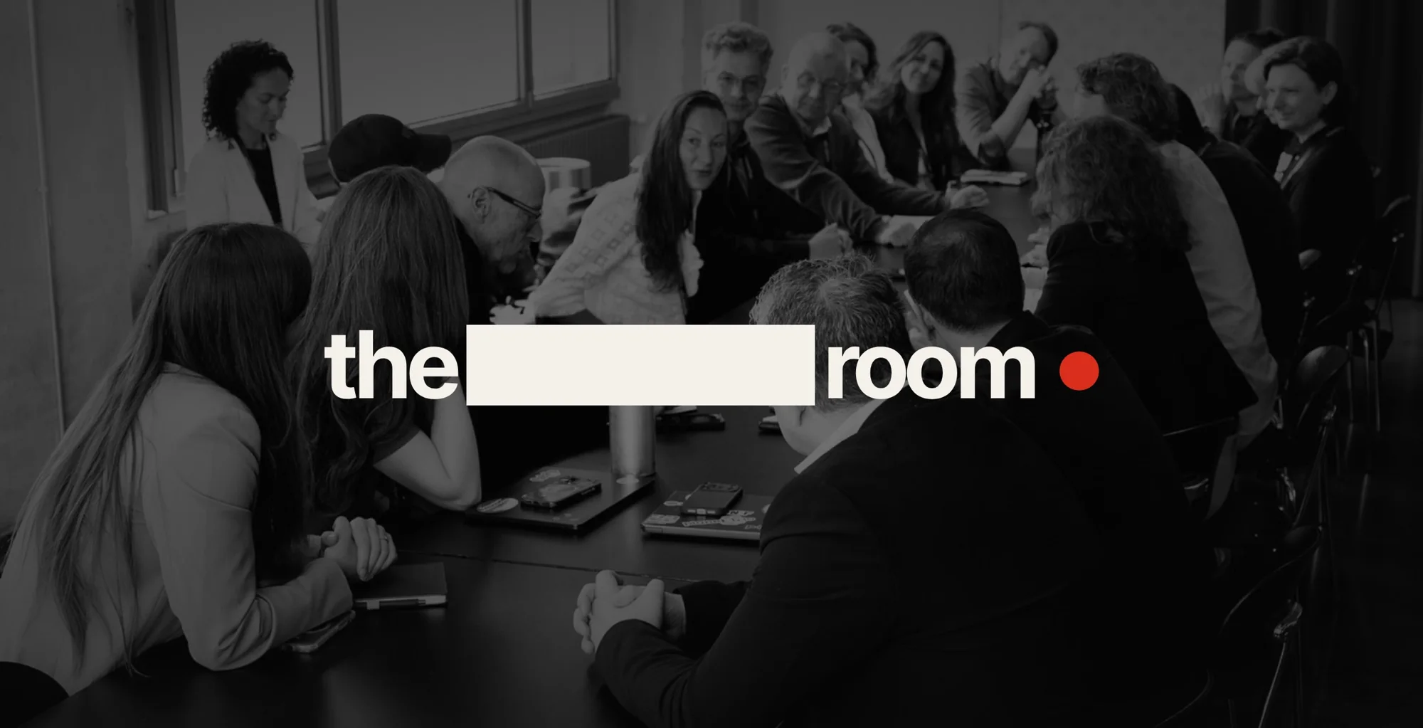 The Decision Room wordmark over a closed-door session at Edition I