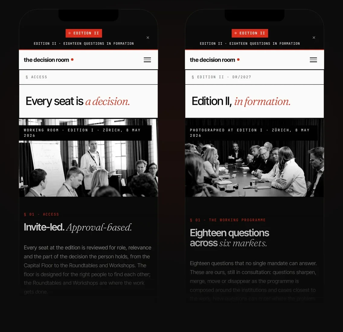 The site on mobile