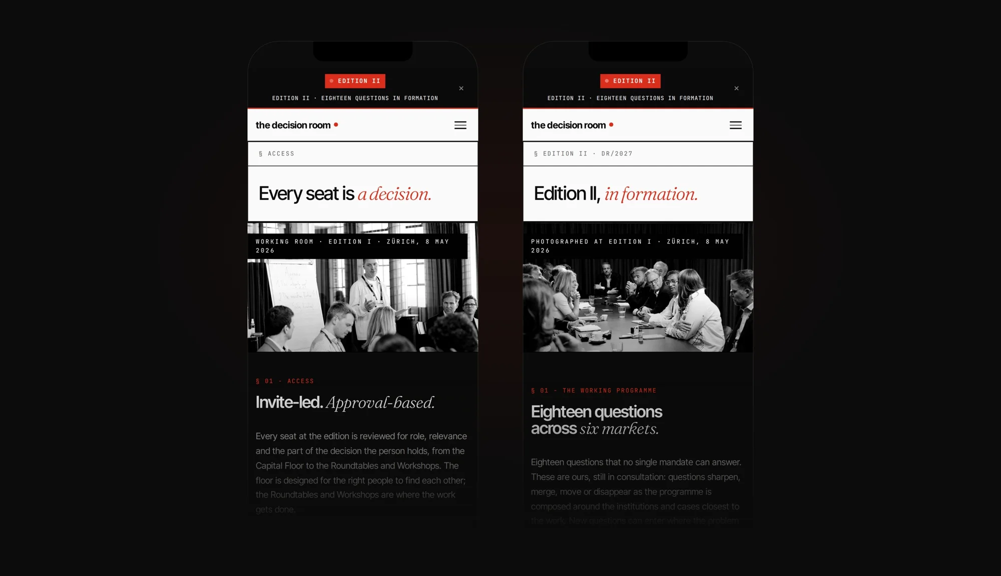 The site on mobile
